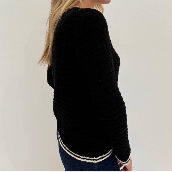 Peace of Cloth Black and White Knit Cardigan Sweater - Picture 3 of 7